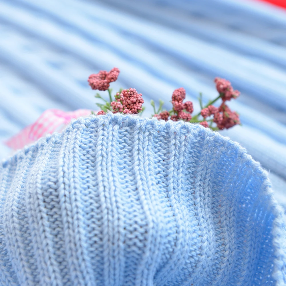cotton knit throw