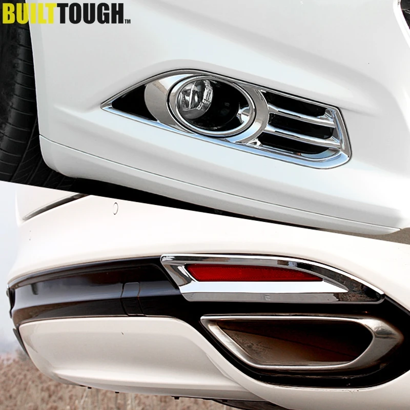 Подходит для Ford Fusion Mondeo 2013 хром передняя+ лампа заднего противотуманного фонаря противотуманный светильник накладка отделка молдинг 2в1