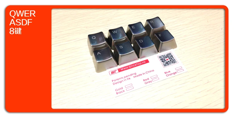 Крышка ключа из цинкового сплава для механической клавиатуры MX Axis Серебристые/золотистые металлические клавиши на клавиатуру Keypress WASD QWERASDF ARROW 37key