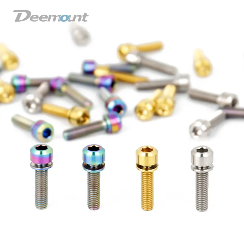 Deemount M5* 18 шестигранный во главе с шайбой для стержня переключения зажим подседельного штыря Ti TC4 винт титановый велосипедный шурупы с шайбой 6 шт