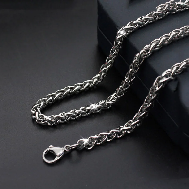 

High Quality Width 3mm/5mm/6mm 316L Stainless Steel silver Cuban Chain Waterproof Men Curb Link Necklace Hiphop Jewelry