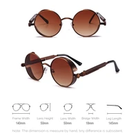 VIVIBEE Lunettes de soleil vintage steampunk rouges pour hommes, lunettes rondes punk en alliage métallique rétro, lunettes de soleil pour femmes, lunettes de style gothique 2026 4
