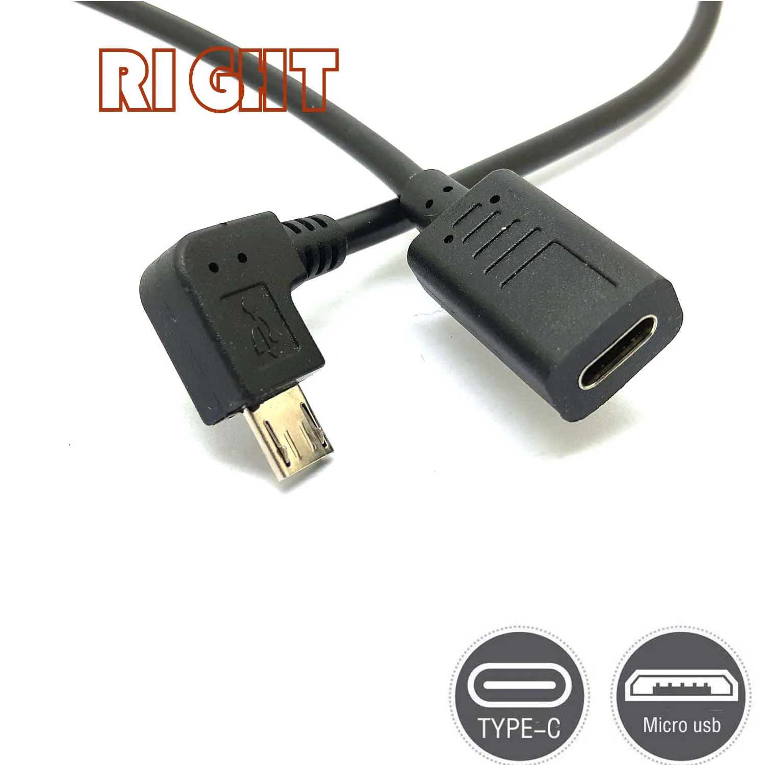 90 degree angle Type-C Female To Micro-B Micro male USB Charging Data otg charger convertor adapter cord CABLE