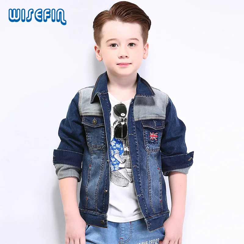 WISEFIN Children Denim Jacket for Boys Casual Coat Autumn Teenager