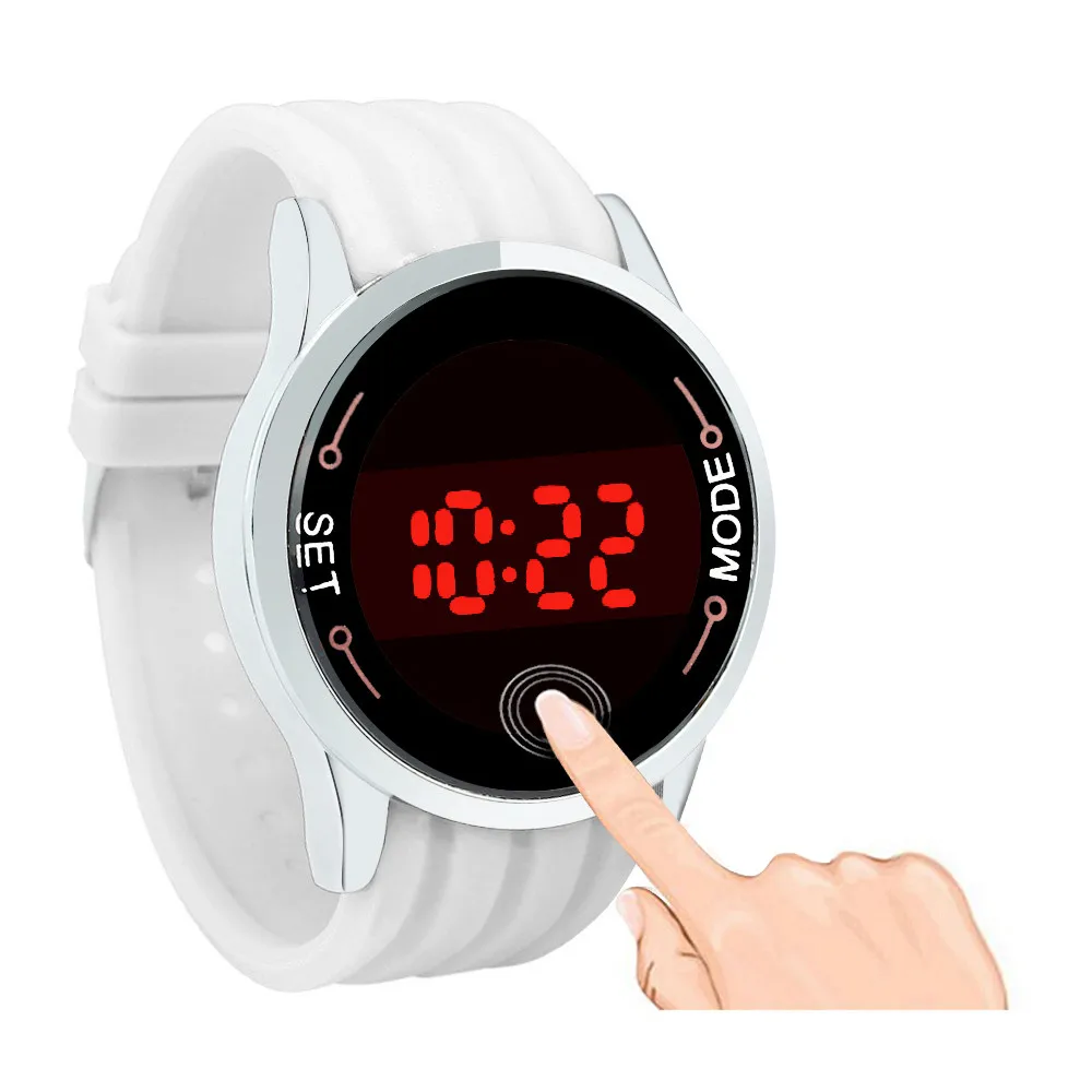 Мужские и женские цифровые часы, светодиодный сенсорный экран, силиконовые наручные часы, Reloj deportivo para mujer reloj Digital mujer montre femme saat