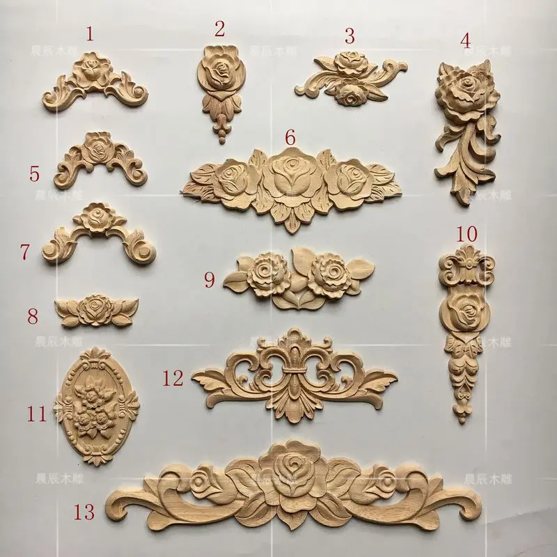 Buy 4pcs/lot,Wood Applique, Wood carved, European