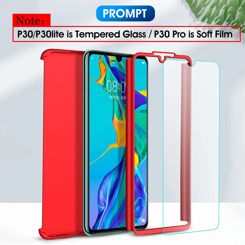 ZNP Luxury 360 Degree Full Cover Phone Case For Huawei P30 Pro P30 Shockproof Cover For Huawei P30 Lite Capa Cases with glass