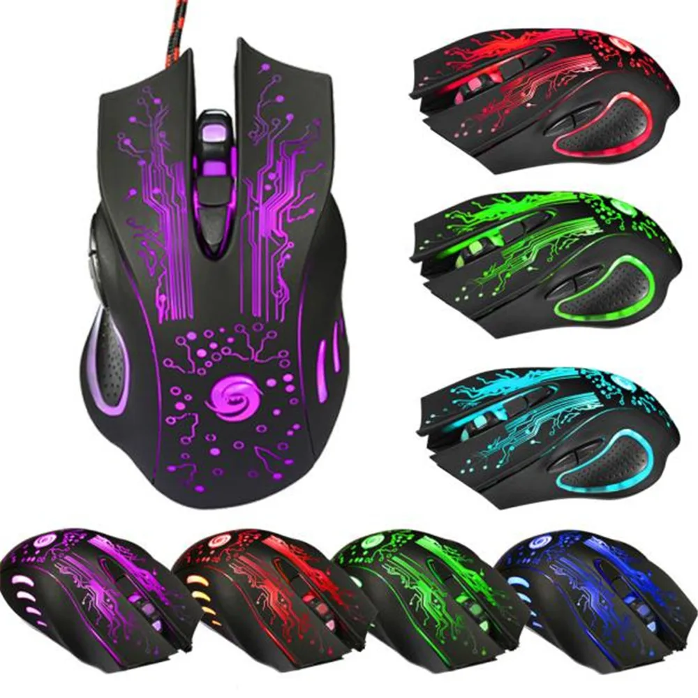 

Wired Mouse Gamer Recarregavel 6 Button 5500 DPI LED Optical USB Wired Gaming PRO Mouse Mice For PC Lap**