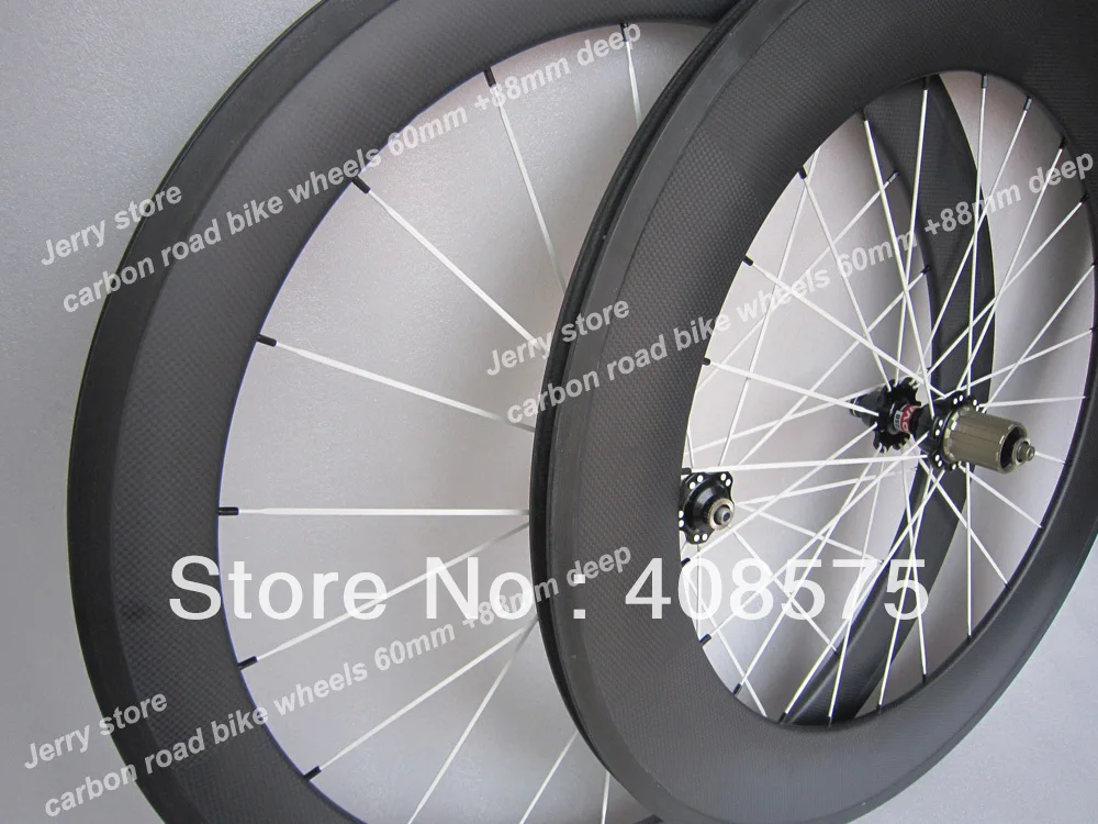 

EMS free shipping cost full carbon fiber bike front and rear 60mm/88mm 700c bike wheels
