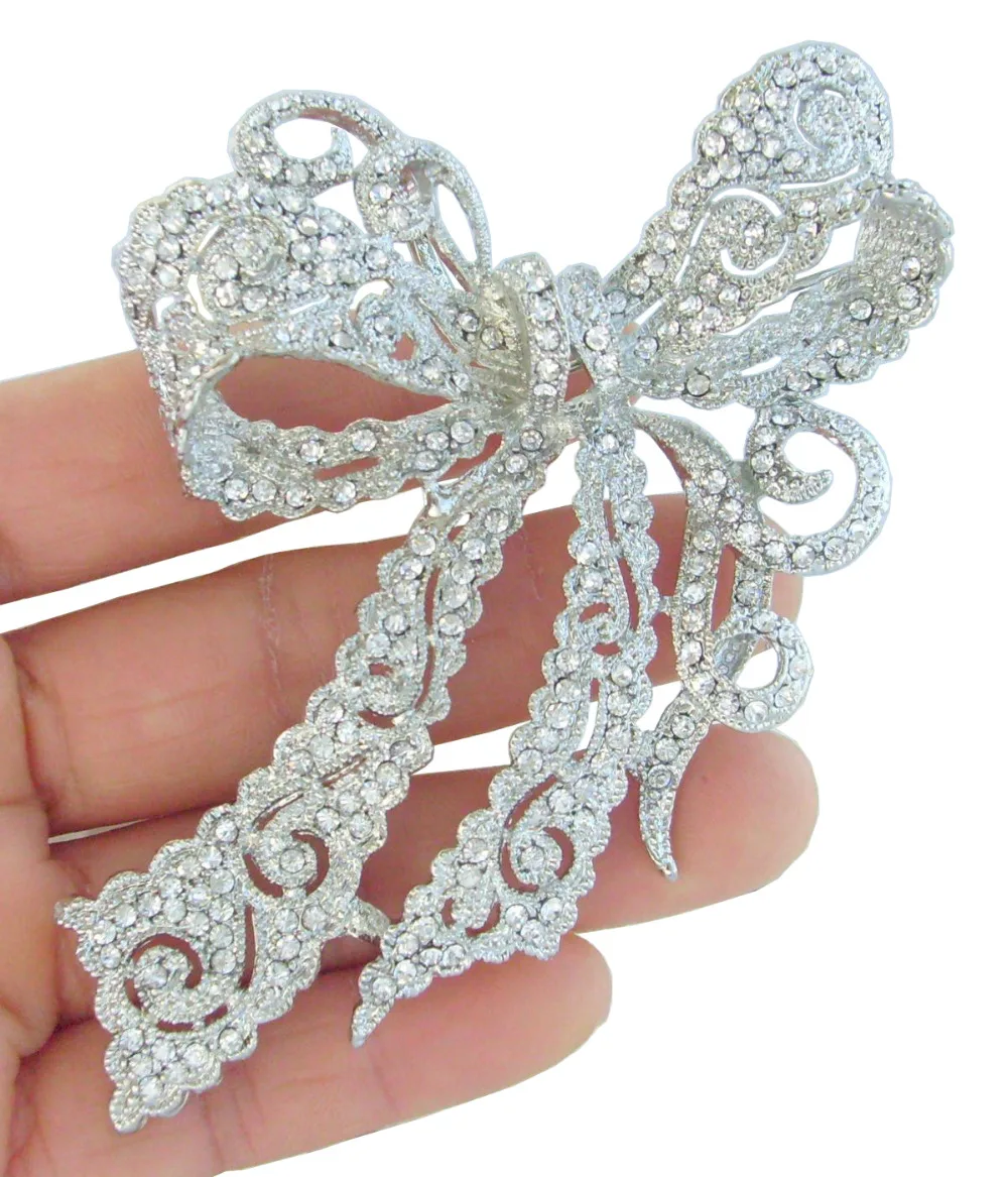 Buy Classic 4.13" Bridal Bowknot Bow Brooch Pin