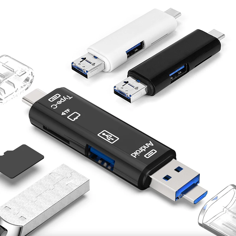 2 цвета все в 1 Usb 3,1 кард-ридер высокоскоростной SD TF Micro SD кард-ридер Тип C USB C Micro USB память OTG кард-ридер