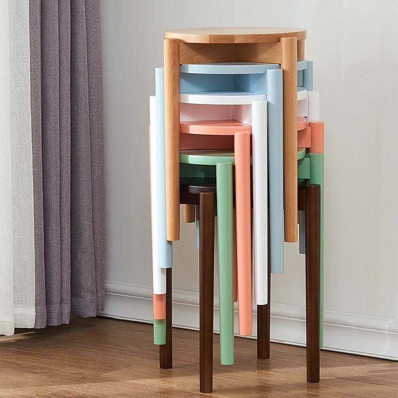 Modern Simple Dining Stool Household Wooden Multi Function Change