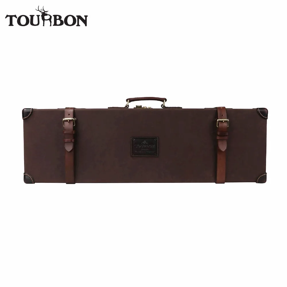 Tourbon Hunting Gun Case Hard Shotgun Storage Universal Canvas Wax Waterproof Rifle Carrier with Lock Shooting Gun Accessories tourbon tactical universal gun case hunting gun storage rifle shotgun carrier with lock gun accessories