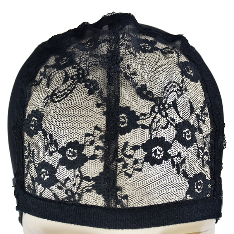 5pcs Lace black Wig Cap For Making Wigs Hair adjustable Straps Bonnet Dome Weaving Mesh Ladies Elastic hairnets