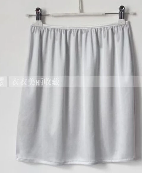 Универсальная шелковистая базовая юбка-комбинация с подкладкой; короткая юбка-комбинация - Цвет: Серый