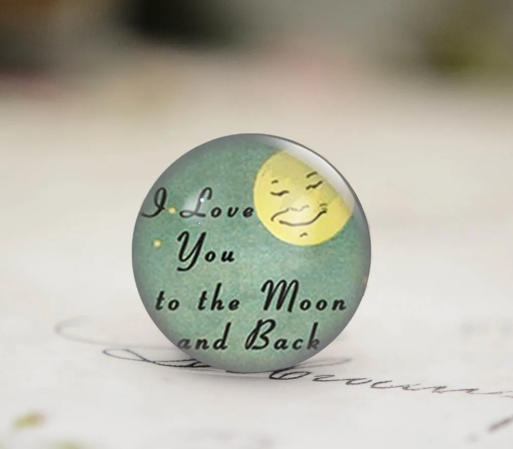 

12-40mm New Fashion Handmade moon Photo Glass Cabochons (B1-76)