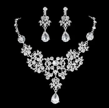 

A085 Fashion Korean bridal necklaces earrings jewelry sets curvaceous For Women Wholesale ABC