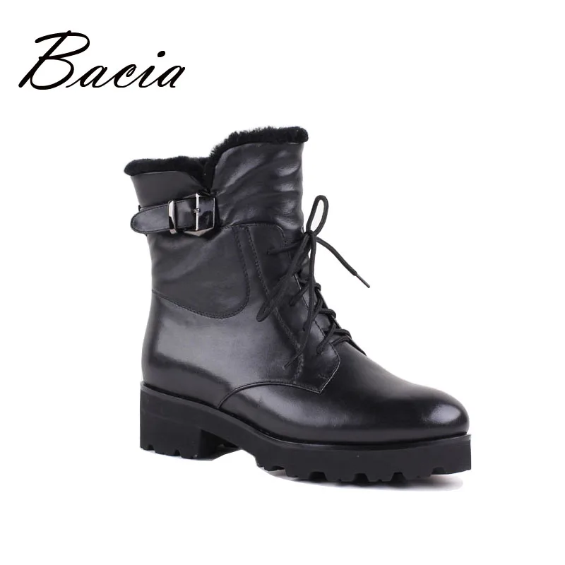 Bacia New Women Leather Boots Genuine Motorcycle Boots Fashion Autumn Winter Brand Shoes Warm Wool Fur Mid-Calf Boots VB089 Bacia New Women Leather Boots Genuine Motorcycle Boots Fashion Autumn Winter Brand Shoes Warm Wool Fur Mid-Calf Boots VB089
