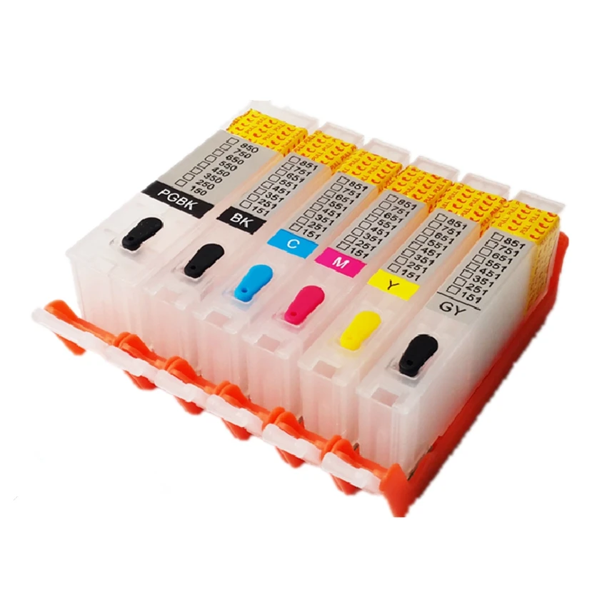 6 цветов 125 126 PGI-125 BK C M Y GY многоразовый картридж для принтера canon PIXMA MG6110 MG6210 MG8110 MG8210