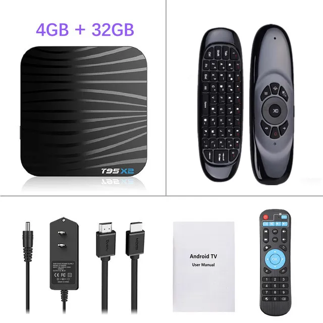 Android 8,1 смарт-ТВ коробка 4 Гб 64 Гб Amlogic S905X2 4 ядра T95X2 двухъядерный процессор Wi-Fi 100 м H.265 в формате 4 K UHD, 3D 60pfs USB3.0 Google Play T95 X2 - Цвет: Другое