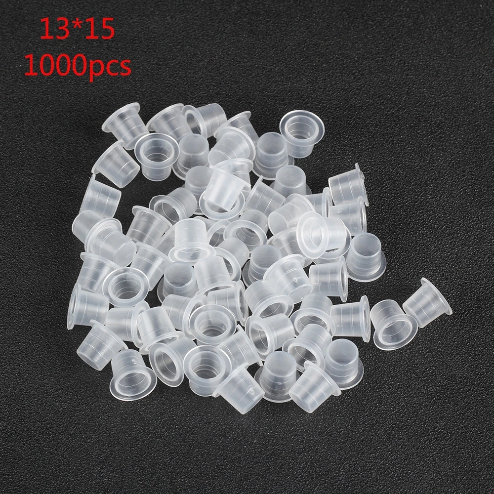 

1000Pcs 13MM Large Size Tattoo Ink Cups Caps Supply Professional Permanent Tattoo Accessory for Tattoo Machine Plastic New&Hot