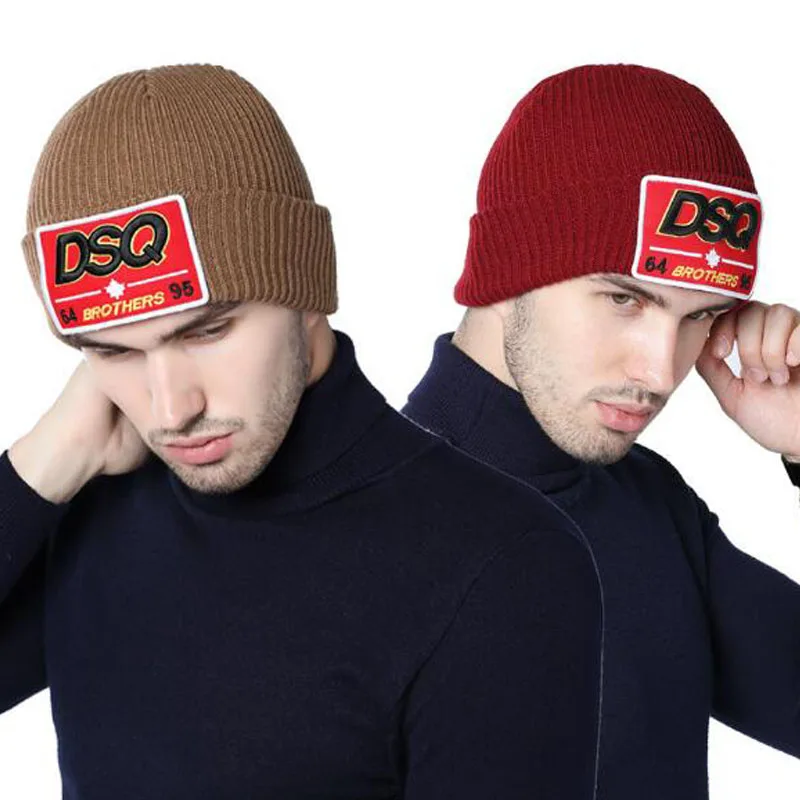 

2019 New DSQ Black Hat Winter Warm Men's Cap Men's Women's Casual Fashion Cap Beanie Snowboard Hat Unisex Adult Adjustable Hot