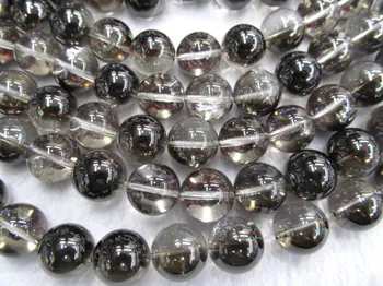 

AA+ 2strands 4-14mm Black Crystal Quqartz Beads Rock Crystal Royla Blue Quartz Round Ball Crystal Jewelry