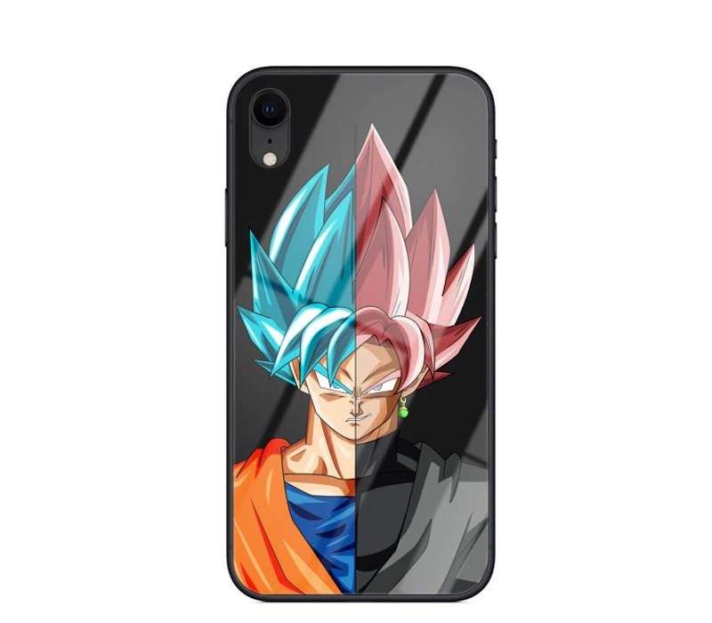 New Saiyan Vegeta Dragon Ball Z Son Goku Case For iPhone XR X XS MAX 7 8 6 6S plus Super Luxury Glass Cover For iPhone 11Pro Max