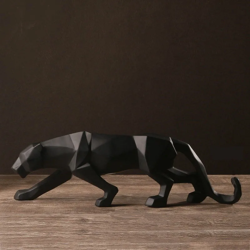 

Abstract Resin Panther Statues Sculpture Geometric Resin Leopard Statue Home Decor Creative Gift Craft Ornament Accessories
