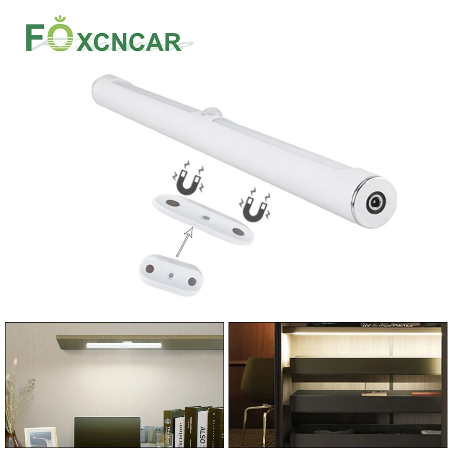 Foxcncar перезаряжаемая USB светодиодная подсветка под шкаф PIR датчик движения