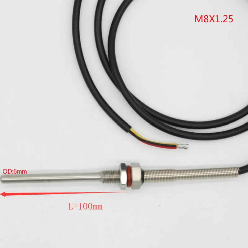 PT1000 SUS304 Температура Сенсор G1/2 1/4 3/4 M8X1.25 M10X1.5 M12X1 нить зонд 1 м ПВХ 3-провод с сердечником из нержавеющей стали прочей