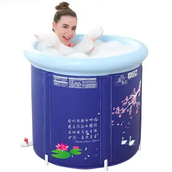 

Adult Bathtub Thickened and Enlarged Folding Bath Tub Round Bath Barrel Shower Bucket Free Inflatable Bathtub Plastic Bathtub
