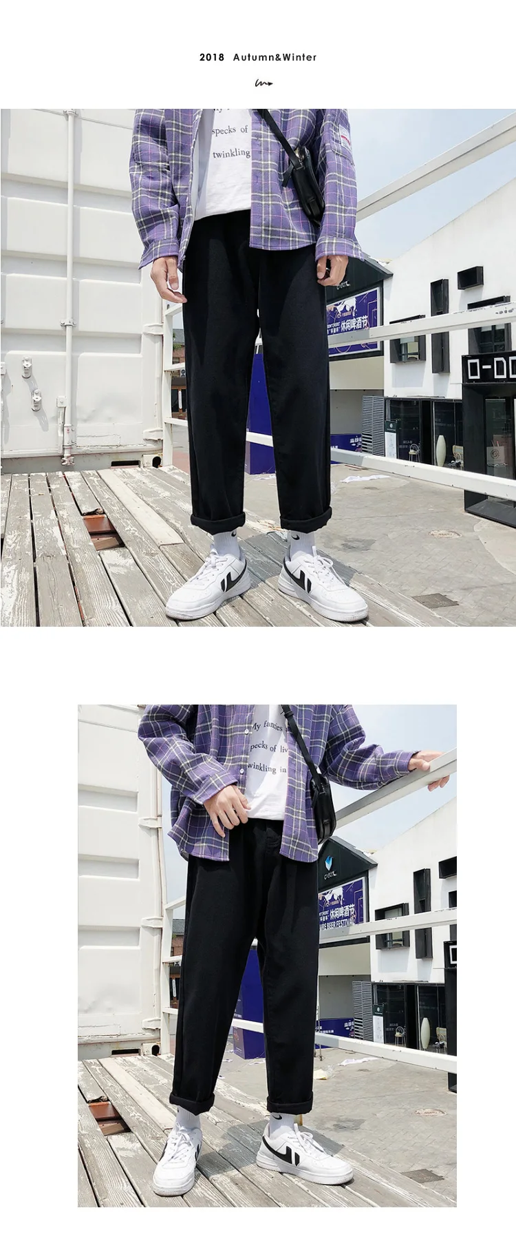 Для мужчин винтаж модные повседневные штаны Японии Уличная Стиль свободные прямые мужской сплошной цвет широкие брюки мужские
