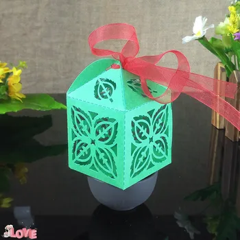 

50pcs openwork carved petals candy box party gift knot wedding box wedding Halloween Christmas party decoration 6ZT04