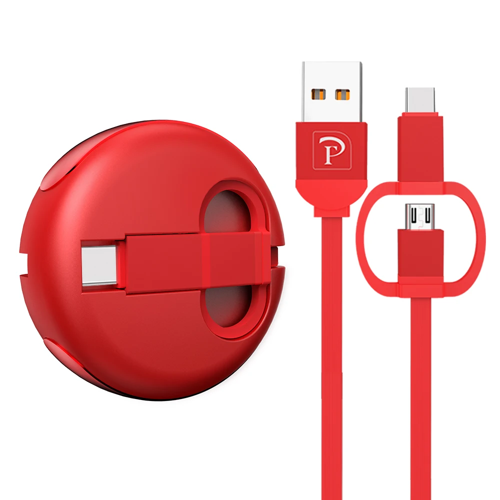 OATSBASF 2 в 1 USB кабель Micro и type C для samsung Xiaomi huawei выдвижной портативный Android передачи