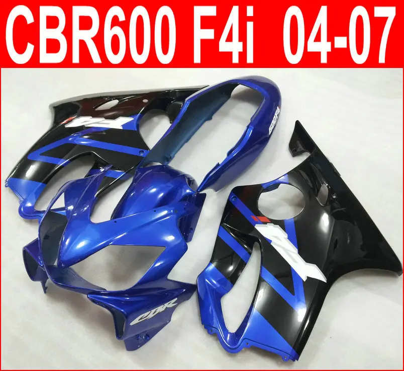 

Injection mold free customize fairing kit for Honda CBR600 F4I 04-07 blue black fairings set CBR600RR F4I 2004-2007 TB016