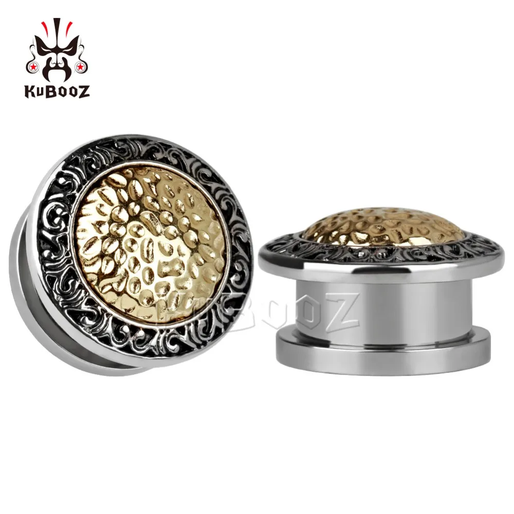 

New arrival cool style ear plugs tunnels stainless steel ear gauges screw silver body jewelry piercing expander pair selling
