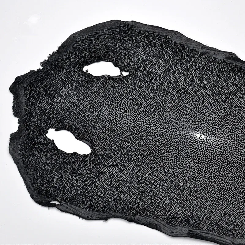 Настоящая Кожа Ската Кожа Шкуры черный зернистый большой размер натуральный Manta Ray рыбья кожа около 25 см x 50 см