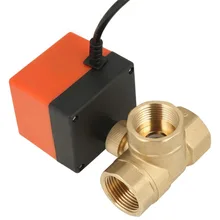 1,6 ПА электромагнитный клапан латунь Электрический моторизованный шаровой клапан 2 Way 3 проволоку T-Тип AC 220 В нить DN25 G" 3-х полосная шаровой клапан Válvula