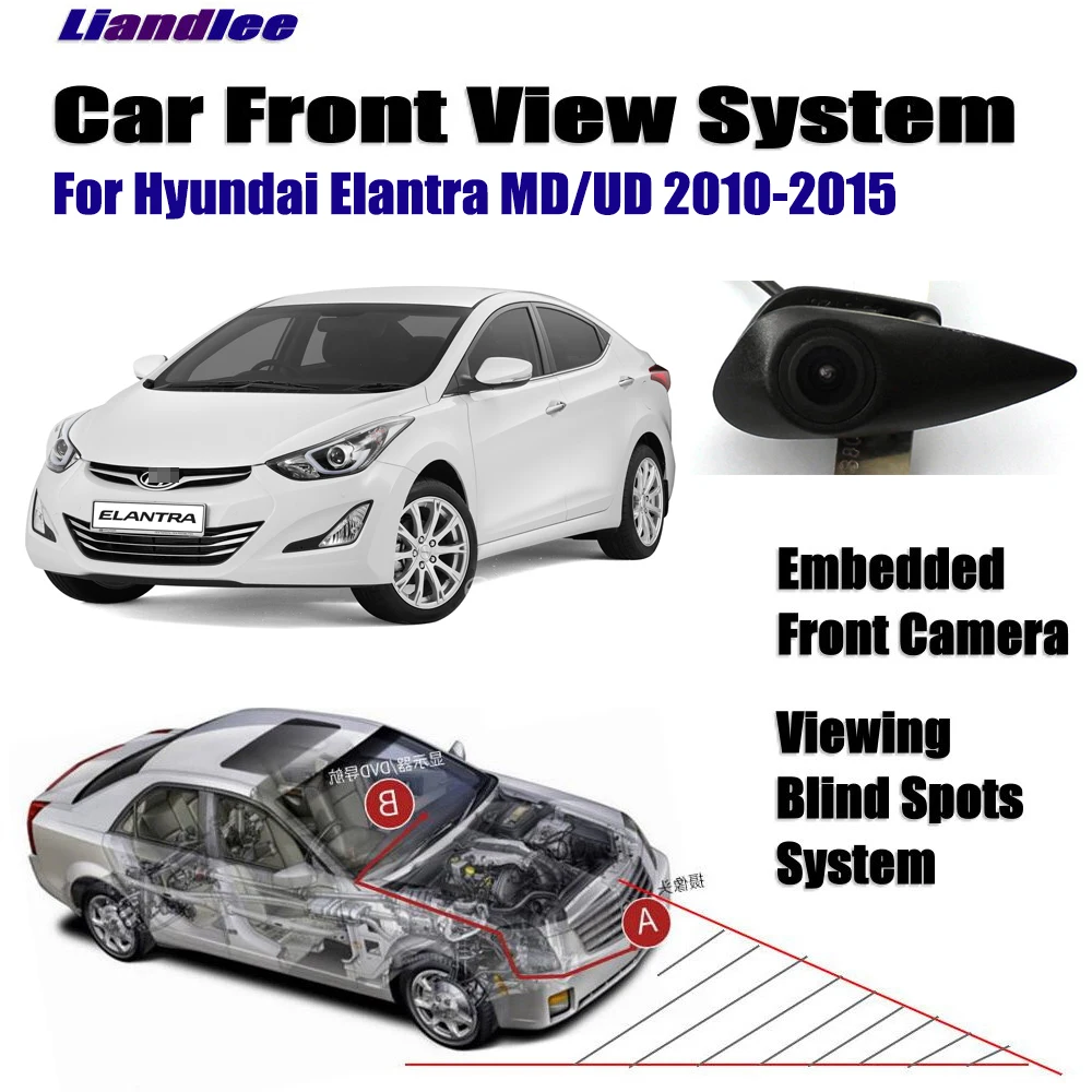 

For Hyundai Elantra MD / UD 2010-2015 Car Front View Logo Embedded Camera / Cigarette Lighter / 4.3" LCD Monitor Screen
