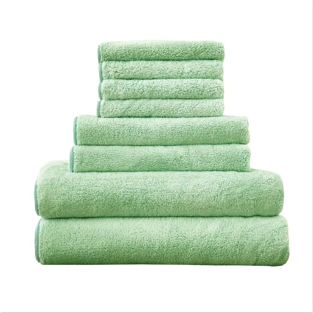 

Embroidery Lavender Quick-Dry Antibacterial Cotton Fabric Towel Set, Adults children square towel+ face towel+ bath towel 8 pcs