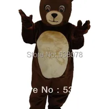 Прекрасная шоколадная медведь гризли талисман детский сад школьная реклама бамбуковый веер стиль маскотт наряд костюм EMS отправка SW524