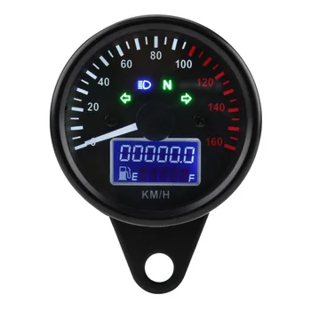 

Universal Digital LCD Motorcycle Speedometer Odometer Techometer Gauge Waterproof Dual Speed meter Power Fuel Tank Display Gauge