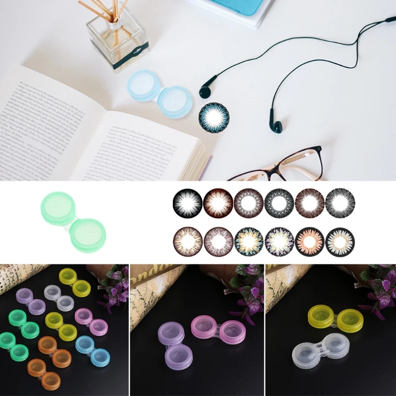 

10Pcs Contact lens L+R cases Storage Holder Soaking Container Travel Eyewear Accessaries