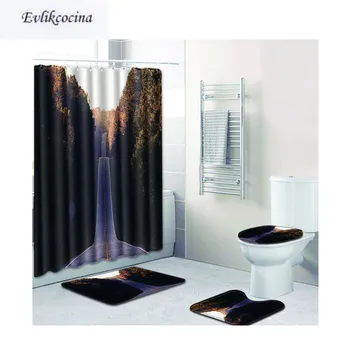 

Free Shipping 4Pcs Steep Road Casa De Banho Banyo Paspas Bathroom Carpet Toilet Bath Mats Set Tapis Salle De Bain Alfombra Bano