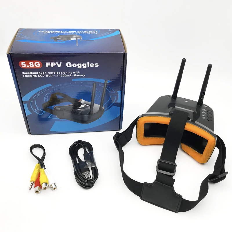 

Mini FPV VR Goggles 3 inch Inches 480*320 Display 5.8G 40CH Auto-Search Build-in 3.7V 1200mAh Battery For FPV Quadcopter Drone