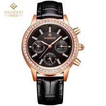 Relogio Feminino Women Watches WISHDOIT Luxury Brand Quartz Watch Casual Leather Ladies Dress Watches Women Clock Montre Femme melissa shining crystals dress watches women real leather dress wrist watch personalized moon dial relogio quartz montre femme