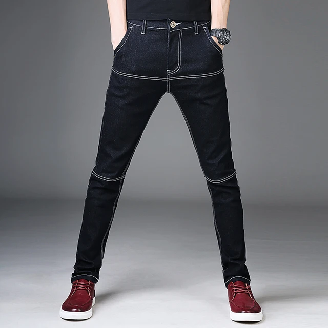 Black Mens Jeans Denim Pants Man Stretch Casual Slim Fit Jean Trousers