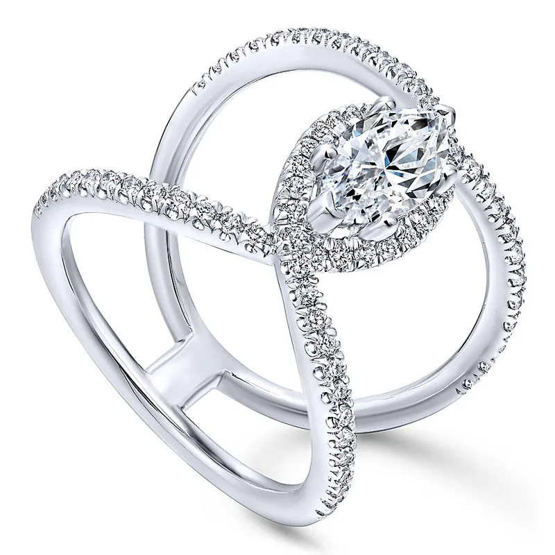 Роскошное женское кольцо Huitan с крестом двойной формы C, женское модное ювелирное микро кольцо с цирконием, симметричное простое изящное кольцо, размер 6-10