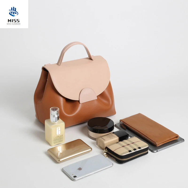 2019 Retro design handbag 100% genuine leather Lady bag female First layer Cowhide Commuting Shoulder Messenger Bag Doctor bag